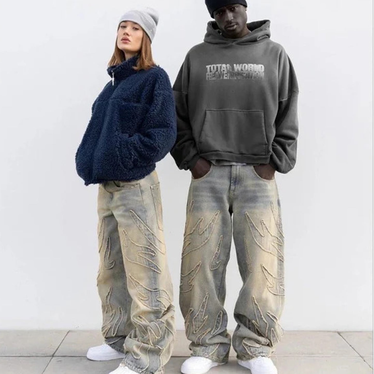 DIRTY PANTS (BLUE-BEIGE)